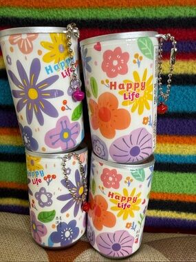 Happy Life Floral Travel Can Wipes - Set of 4